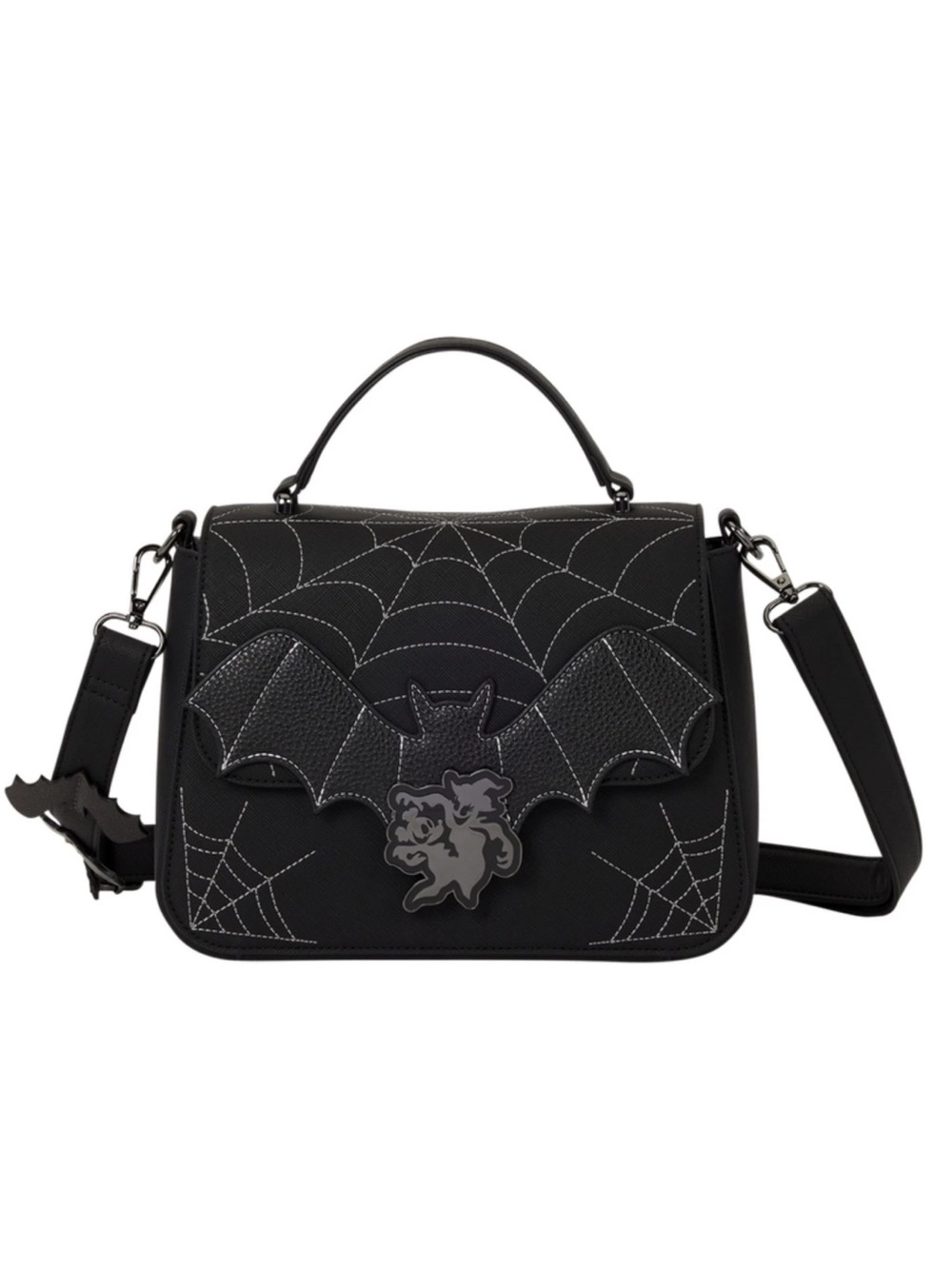 Mickey and Minnie Spiderweb and Bats Crossbody Bag Loungefly NWT GLOWS